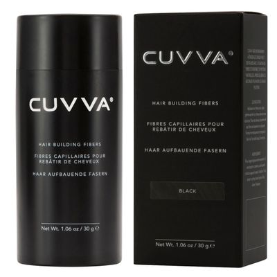 CUVVA Hair Building Fibers (30g) - Instantly Fill in Fine and Thinning Hair to Create a Thicker, Fuller Look - 13 Different Shades for Men Women - Black