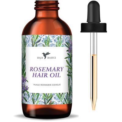 Baja Basics Organic Rosemary Oil: Hair Growth, Moisturizing for Split Ends Dry Scalp, Hair Strengthening, All Hair Types, 2 oz