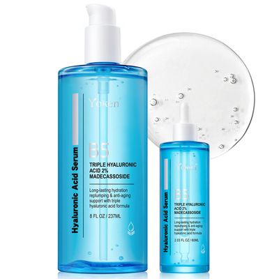 Yoken EWG Verified Hyaluronic Acid Serum for Face 8 2 fl oz, Vitamin B5 Triple Pure Hyaluronic Acid 2, Anti-aging Facial Serum for Fine Line Wrinkle Hydrating Serum Plump Dry Skin Fragrance-Free