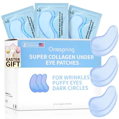 Onespring Under Eye Patches (30 Pairs) Hyaluronic Acid Eye Masks for Puffy Eyes, Dark Circles, Eye Bag, Wrinkles - Skin Care Gifts for Women, Under Eye Gel Patches