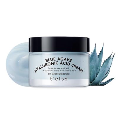 T&#39;ELSE Blue Agave Hyaluronic Acid Cream 1.7 oz, Hypoallergenic Extra Moisturizing Face Cream with Gel Capsules, Rich Facial Moisturizer, Deep Hydration with Clean Ingredients, Korean Skin Care