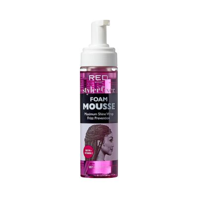 Red by Kiss Foaming Mousse, Maximum Shine Wrap Mousse, Reduce Prevent Frizz, Define Curls, Set Hold Styles, Nourishes Dry Brittle Hair (Biotin Vitamin E)