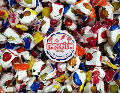 Assorted Fruit Filled Hard Candy - 2 lb Bulk Bag Individually Wrapped Strawberry Orange Pineapple Apple Raspberry Sweet Chewy Center Delight