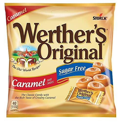 Werther&#39;s Original Hard Sugar Free Caramel Candy, 2.75 Oz Bags (Pack of 12)