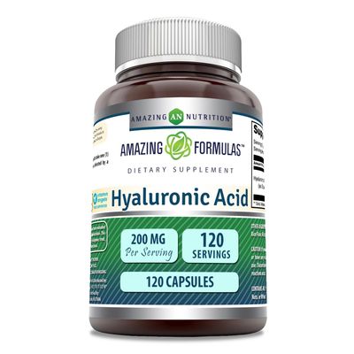 Amazing Formulas Hyaluronic Acid Supplement 200 Mg Per Serving 120 Capsules Non-GMO Gluten Free Made in USA
