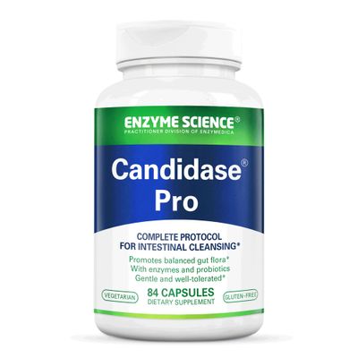 Enzyme Science Candidase Pro - Digestive enzymes with probiotics Design for Candida Cleanse and Detox Support for Women and for Men - Gut Health - Enzimas Digestivas - 84 Capsules