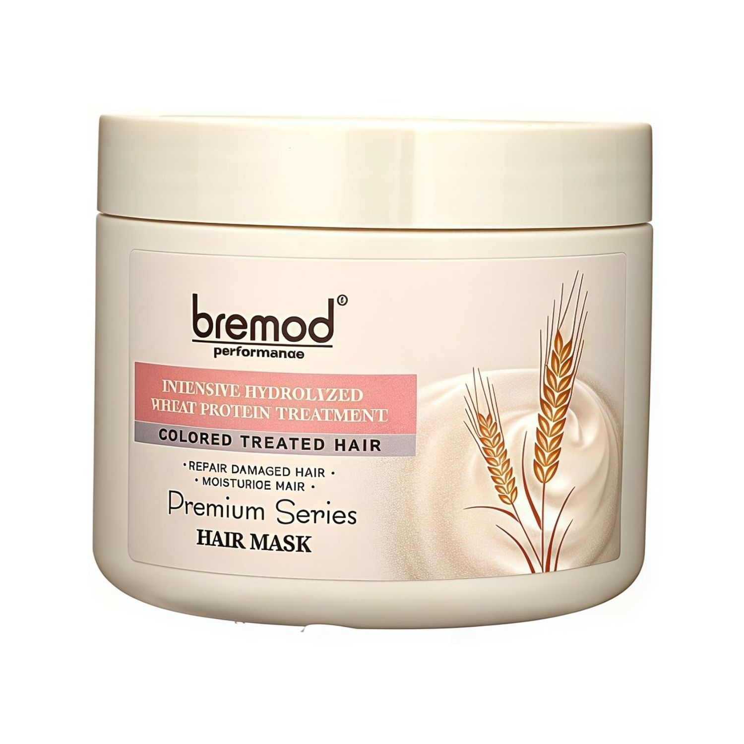 Bremod Performance Wheat Protein Hair Mask Intensive Repair Treatment for Color-TreatedDamaged Hair Strengthens, Boosts Elasticity, Adds Volume, Locks in Moisture 16.9 Fl Oz