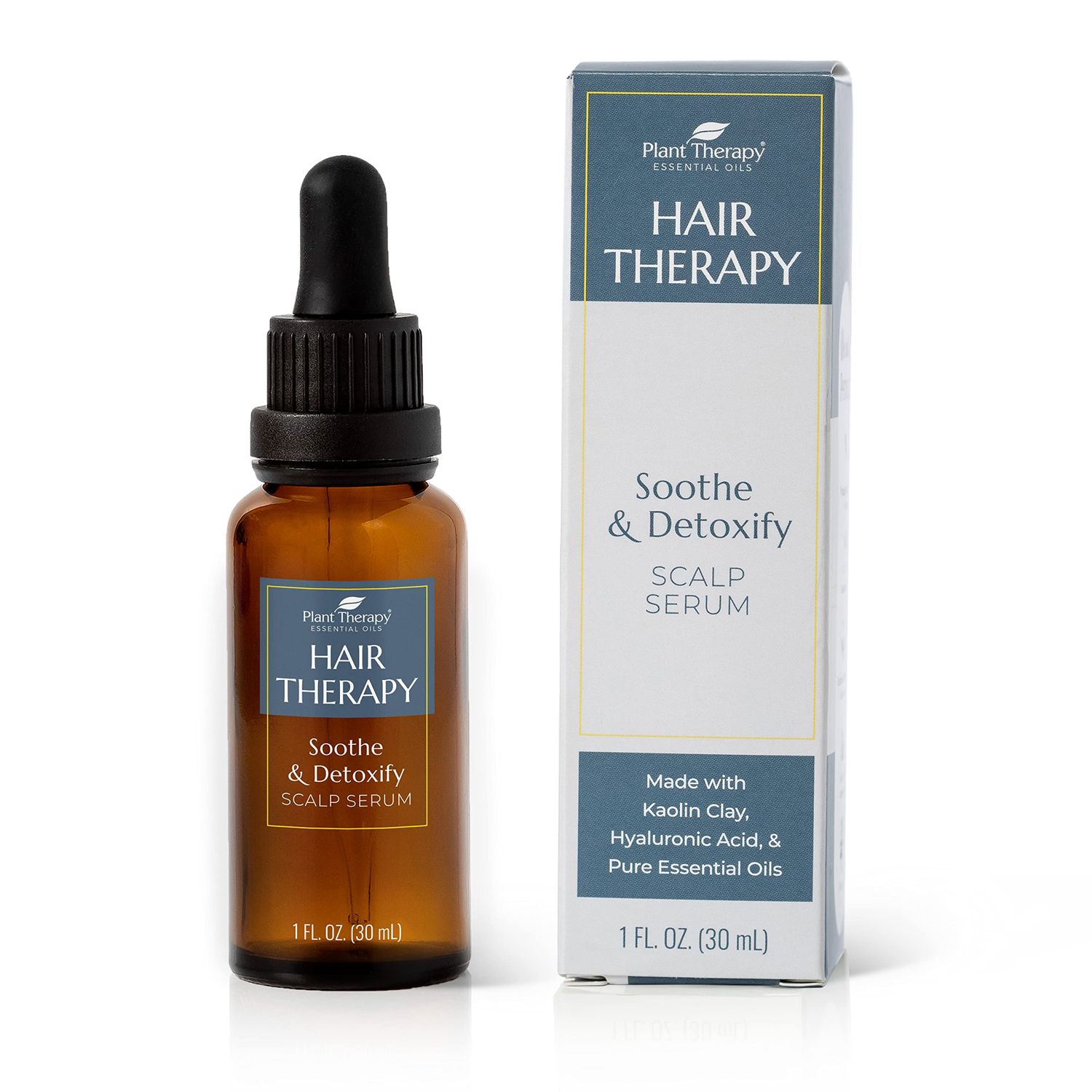 Plant Therapy Hair Therapy Soothe Detoxify Scalp Serum 1 oz with Hyaluronic Acid Essential Oils, Remove Product Buildup, Balance Oils, and Stimulate Circulation