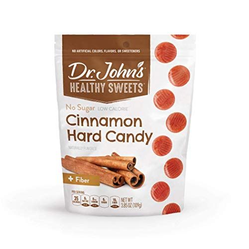 Dr. Johns Sugar Free Candy, Healthy Hard Candy with Zero Sugar, Low Calorie Snacks, Keto Friendly, Vegan, Gluten Free, Cinnamon, 24 Count, 3.85 OZ