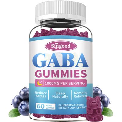 GABA Gummies for Adults, Relaxation, Zzz Mood - Sugar-Free Calm Gummies with L-Theanine, 5-HTP, Vitamin D3 - Natural Zzz Support, GABA Supplements for Kids, 60 Count