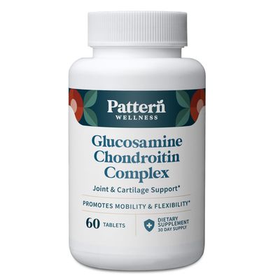 Pattern Wellness Glucosamine Chondroitin Complex with MSM Hyaluronic Acid - Joint Support Supplement - Cartilage Joint Flexibility - 1500mg Glucosamine, 500mg Chondroitin - 60 Tablets