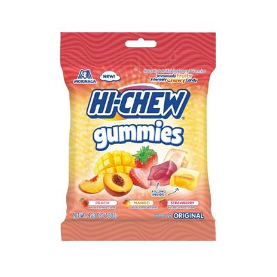 HI-CHEW GUMMIES Sour Candy Bag of 9, 4.23 oz each, Mango Peach Strawberry Gummy Candy, Unique Fun Soft Chewy, Immensely Juicy Fruit Flavors