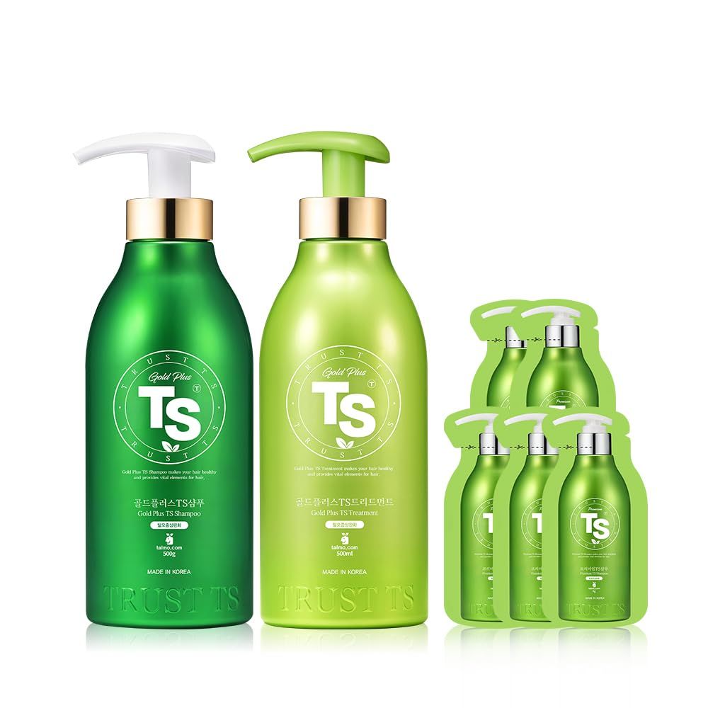 Gold Plus TS Shampoo for Hair Growth Thickness(16.9 Fl Oz) Luxury Gold Biotin Ingredients For Damaged, Dry, Thin Hair Silicone Free (SET)