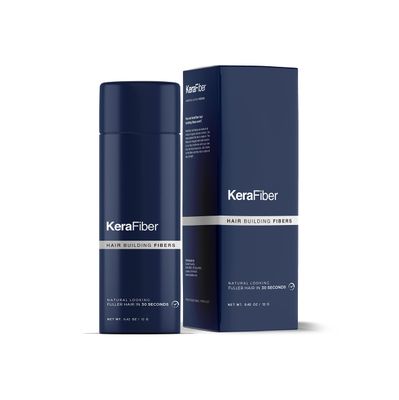 KeraFiber Professional Hair Building Fibres - Natural Keratin Hair thickener Fibres, Hair Powder for Men and Women, Full Head of Hair in 30 Seconds-Hair Fibres White (12g0.42oz)