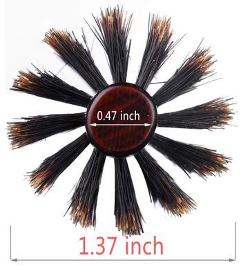PERFEHAIR Boar Bristle Round Brush-1.3 inch, Pack of 2, Small Round Brushes for Blow Drying Styling Short, Fine, Thin Hair Beard