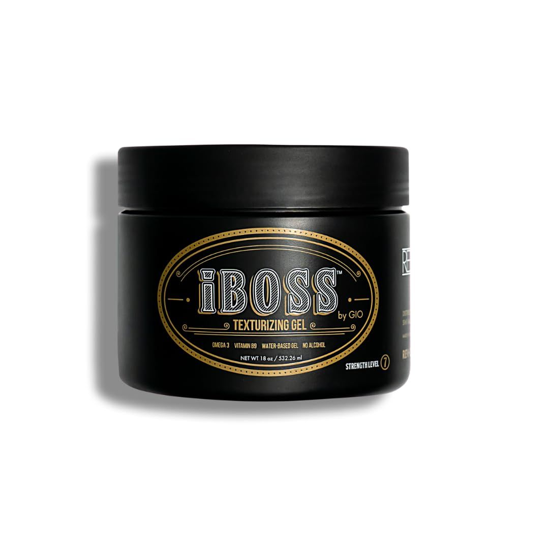 Rev320 iBOSS by GIO, Edge Control Hair Gel, Bold Hold Natural Hair Product, Styling Gel, Medium Hold (18oz)