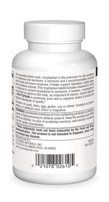 Source Naturals L-Tryptophan with Vitamin B-6 1000 mg Support Mood, Relaxation And Sleep - 90 Tablets