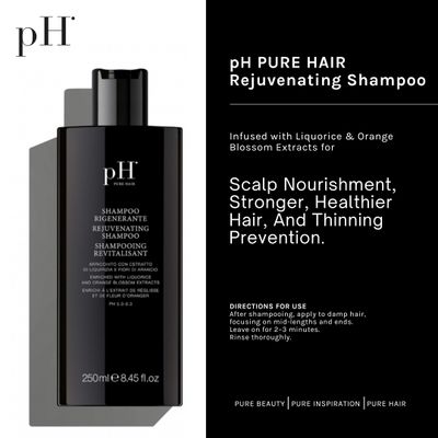 pH PURE HAIR Rejuvenating Shampoo for Hair Loss Thinning Prevention - Hair Regrowth Treatment with Liquorice Orange Blossom Extracts - Nourishes, Energizes, Strengthens Scalp - 8.45 Oz