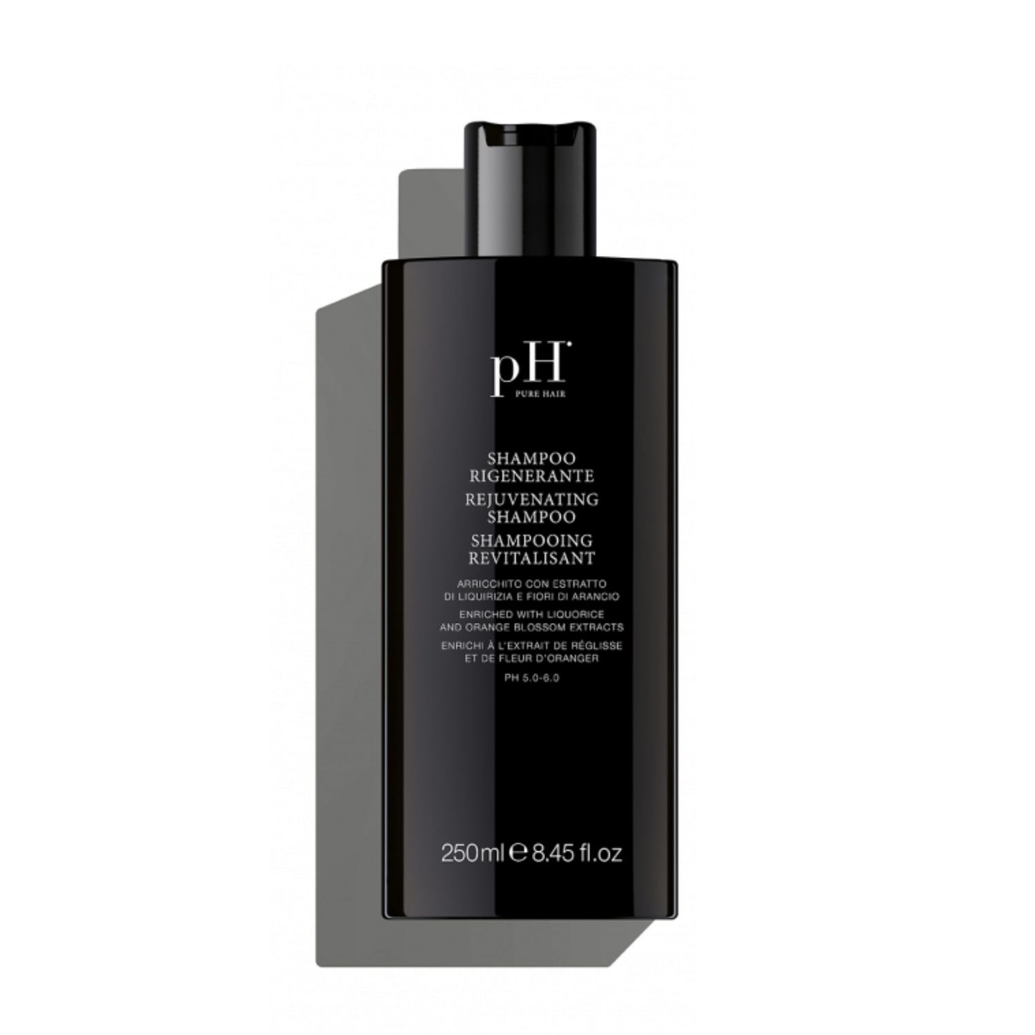 pH PURE HAIR Rejuvenating Shampoo for Hair Loss Thinning Prevention - Hair Regrowth Treatment with Liquorice Orange Blossom Extracts - Nourishes, Energizes, Strengthens Scalp - 8.45 Oz