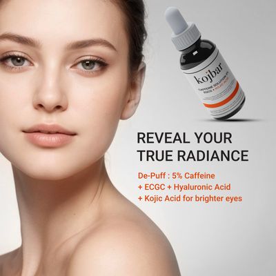 Kojbar Caffeine Solution 5 EGCG Kojic Acid Eye Serum - Energizing Eye Treatment for Puffiness Dark Circles, 1.01 fl oz