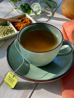 Bigelow Tea Matcha Green Tea with Turmeric, Caffeinated Tea with Turmeric, 18 Count Box (Pack of 6), 108 Total Tea Bags