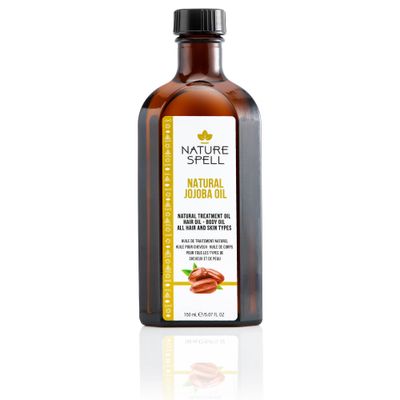 Nature Spell Jojoba Oil for Hair Skin, Designed for All Hair Types, Targets Hair Loss Treats Acne Scarring, 5.07 Fl Oz