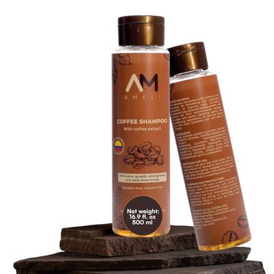 AM AMELI Coffee Cafe Caffeine Shampoo 16.9 Oz - Revitalizing Shampoo for Hair Growth Thinning Hair - Alopecia Care with Coffee Cafe Extract - Fuller, Stronger Hair