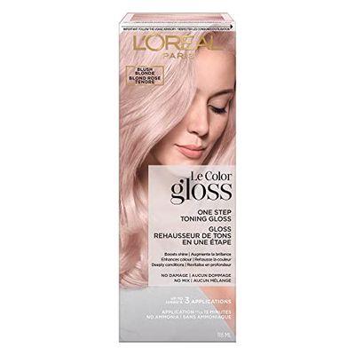 LOral Paris Le Color Gloss One Step In-Shower Toning Hair Gloss, Neutralizes Brass, Conditions Boosts Shine, Blush Blonde, 4 fl oz