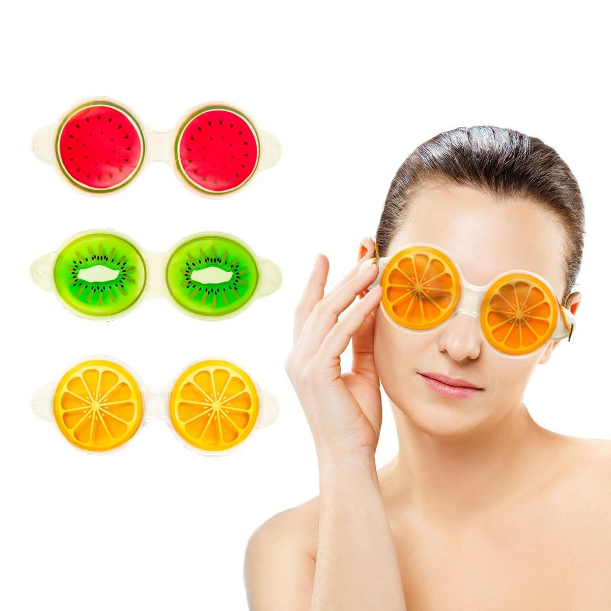 NORXUAZE 3 Pack Gel Eye Mask for Dark Circles and Puffiness, ColdHot Compress Eye Mask, Soft Safe Suitable for Kids,Woman and Man Camping, Beach, and Fishing