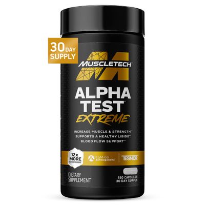 MuscleTech Testosterone Booster for Men, AlphaTest (150 Capsules) - Workout Testosterone Supplement for Men - Sports Nutrition Testosterone Booster for Endurance, Strength Muscle Builder