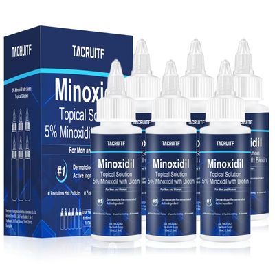 5 Minoxidil with Biotin, Hair Growth Treatment, Minoxidil Hair and Beard Growth Oil, Minoxidil for Men and Women, Supports Thicker and Fuller Hair Beard (12 fl oz, 6 Month Supply)