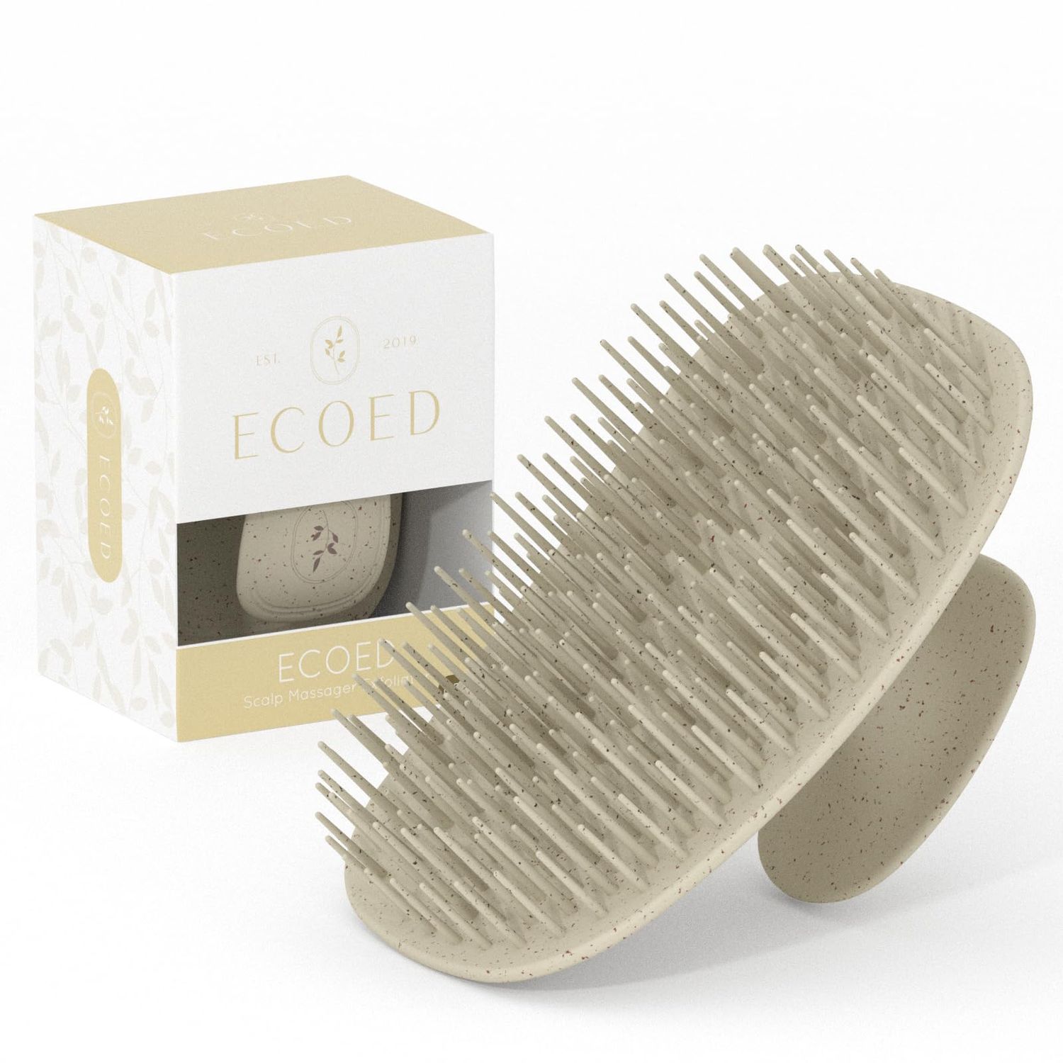 ecoed Scalp Massager Shampoo Brush,Scalp Scrubber for Dandruff Removal, Scalp Care Hair Brush Wet Dry detangler for Men and Women. (Grey, 1pc- Soft for Short Medium Hair)