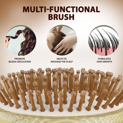 Bamboo Scalp Brush Massager Duo - Stimulates Blood Circulation, Enhances Oil Absorption, Promotes Healthy Hair Growth - Eco-Friendly, Gentle on Scalp, Ideal for Daily Use