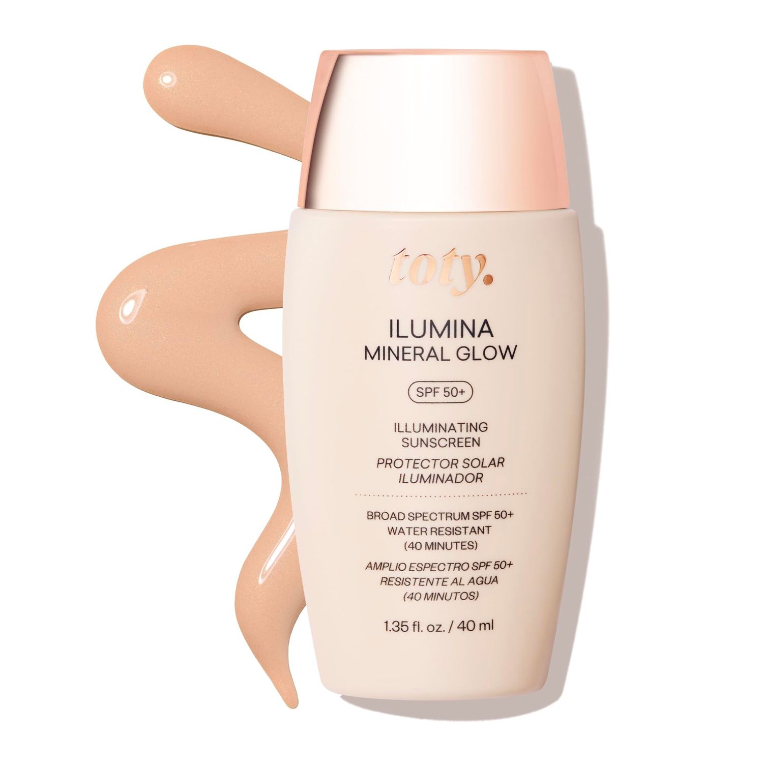 Toty by Sofia Vergara - Ilumina Mineral Glow SPF 50 Illuminating Broad Spectrum Mineral Sunscreen - Rejuvenates brightens with 2 Niacinamide, PLE FernBoost Technology, Vitamin E