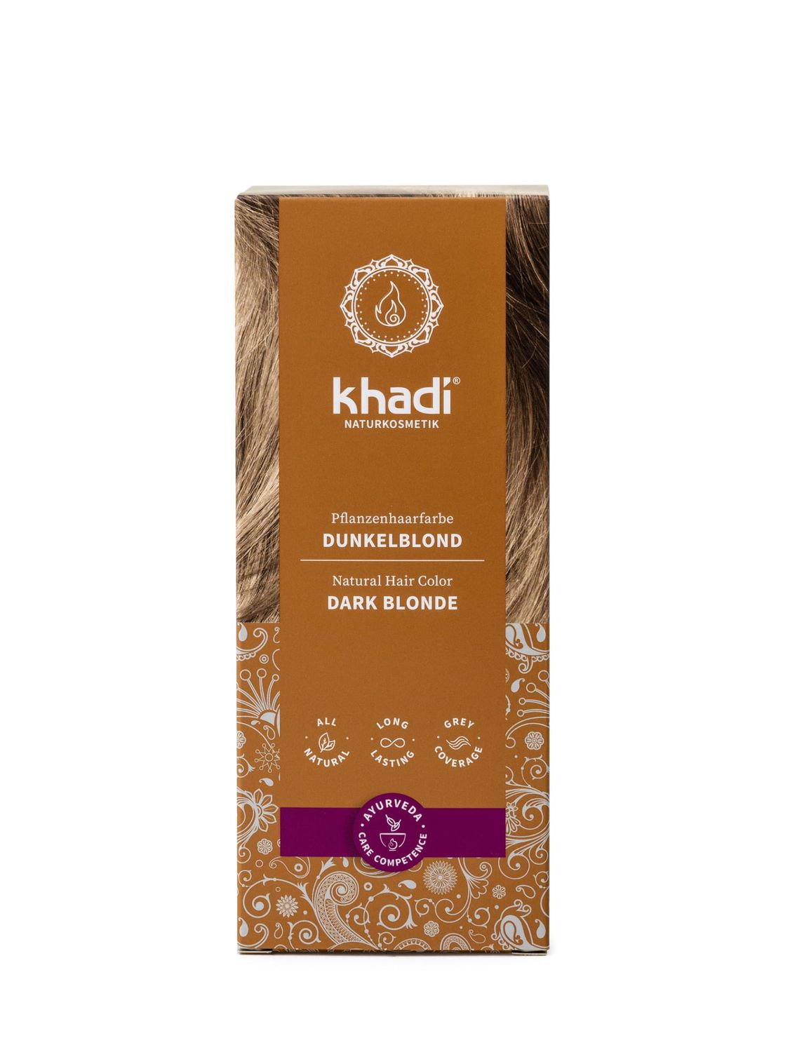 khadi Ayurvedic Natural Hair Color, 100 herbal, vegan, PPD chemical free, certified natural cosmetics for healthy hair (DARK BLONDE, 1 Pack (1 x 3.5oz))