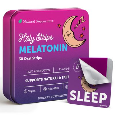 HOLY STRIPS Oral Sleep Strips with 5mg Melatonin - Natural Sleep Support Supplementn - Naturally Ease Tension Restlessness - 30 Individually Wrapped Strips