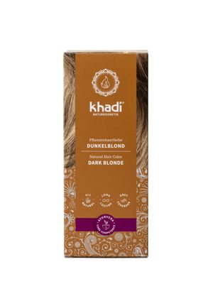 khadi Ayurvedic Natural Hair Color, 100 herbal, vegan, PPD chemical free, certified natural cosmetics for healthy hair (DARK BLONDE, 1 Pack (1 x 3.5oz))