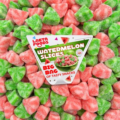 Sour Watermelon Candy 1 Pound Bulk Sugar Coated Gummy Candy Fruit Snacks Juicy Watermelon Gummies Slices with Sweet and Tangy Flavor for Parties