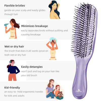 MEXITOP Hair Brush- Shampoo Brush, Wet and Dry Hair Scalp Brush for Women Men, Scalp Brush Hair Scrubber Exfoliator for Dandruff, Wash Hair, Bath(Purple)