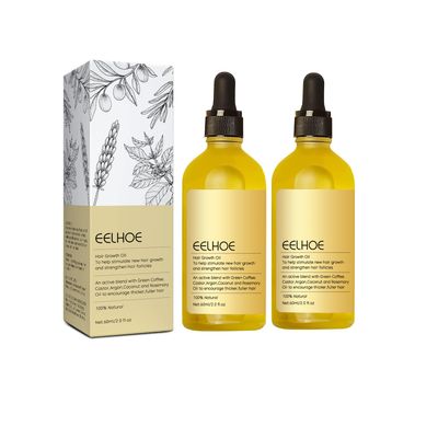ZIXGIAH 120ML Veganic Natural Hair Growth Oil, Rosemary Scent - Organic, for Dry, Damaged, Thin Hair (60ml2PCS)
