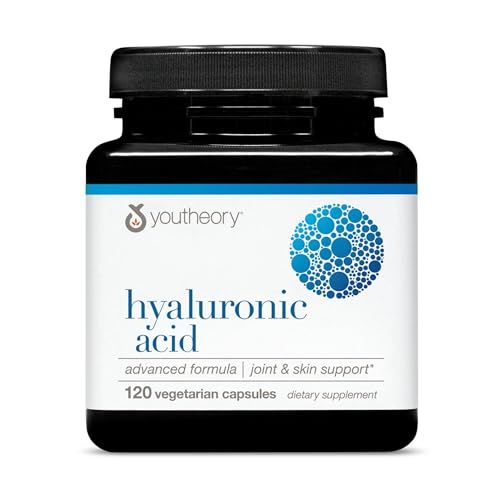 Youtheory Hyaluronic Acid Advanced Formula - Joint Support Supplement with Boswellia Extract - Skin Health Supplement - Dairy, Soy Gluten Free - 120 Vegetarian Capsules