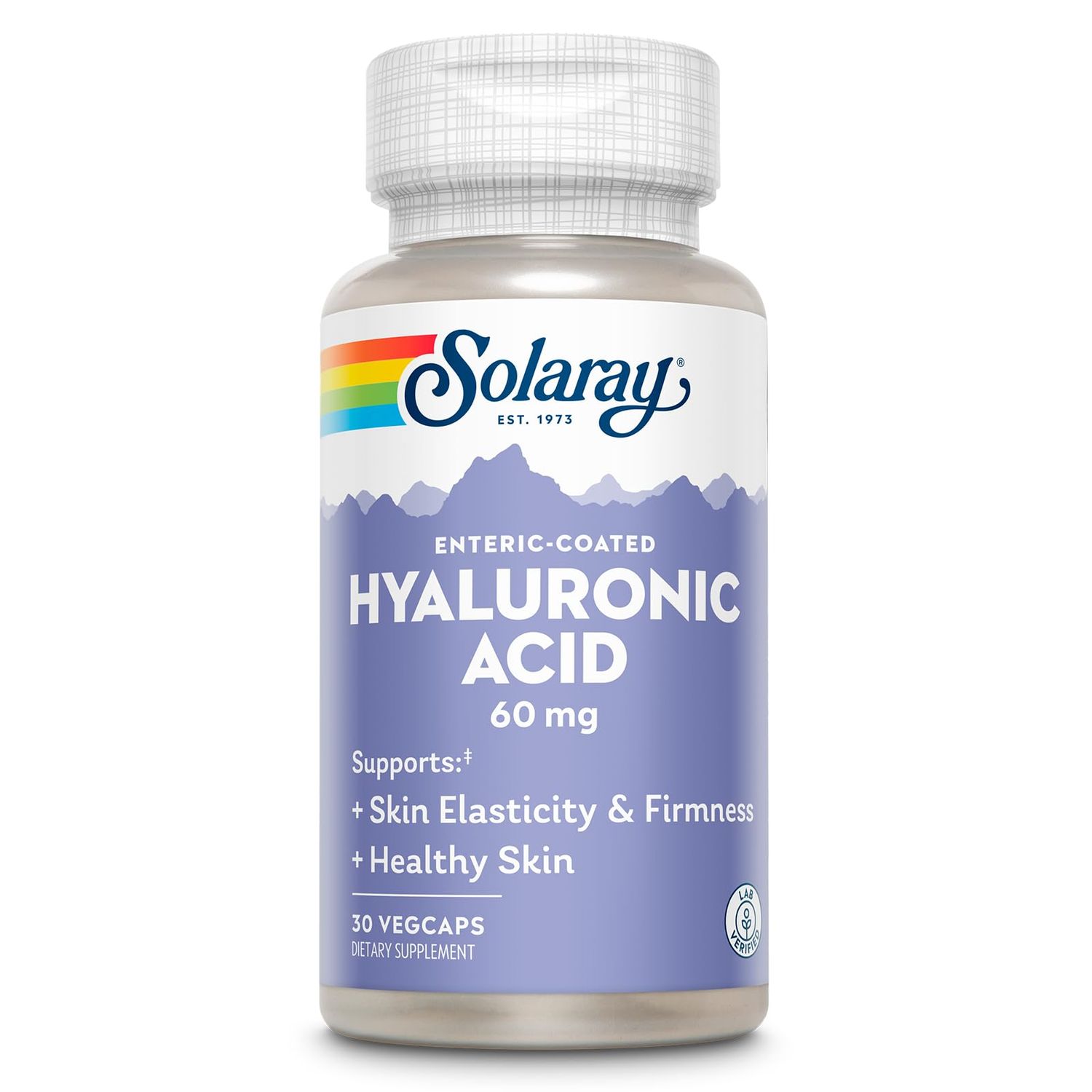 SOLARAY Hyaluronic Acid Triple Strength - Skin Elasticity and Firmness Support - Plus Vitamin C - Lab Verified, 60 Day Money-Back Guarantee, 30 Servings, 30 VegCaps