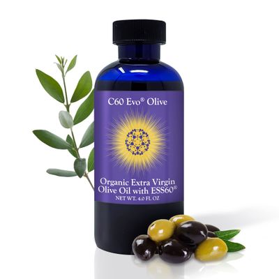 C60 EVO Organic Olive Oil - Pure C60 ESS60 Supports Joint Pain, Flexibility, Energy, Immunity - Great Sleep Aid - 4 oz