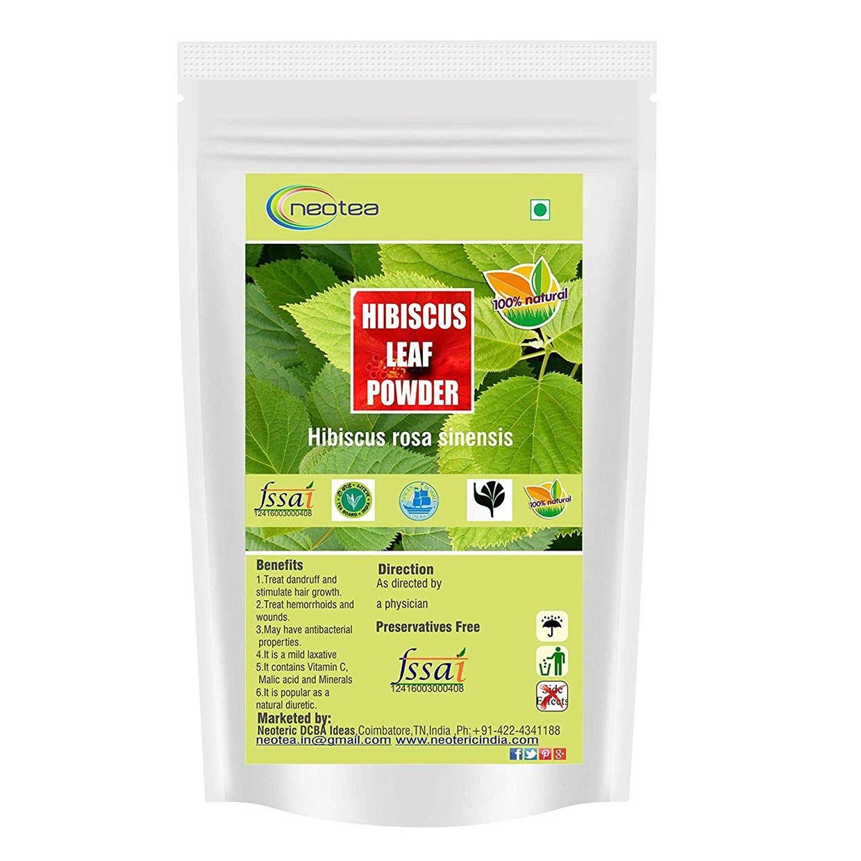 Neotea Hibiscus Leaf Powder Sembaruthi Ilai 300GM (10.58 OZ) - Natural Hair Fall Treatment, Promotes Hair Growth, Chemical-Free Hair Wash