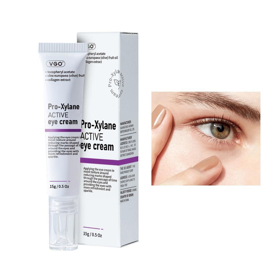 VGO Eye Cream 2 Pro-Xylane Eye Repair Cream for Dark Circles Puffiness Under Eyes, Pro Xylane 6D Hyaluronic Acid to Firm Skin, Reduce Wrinkles, Fine Lines, 15g0.5 Oz