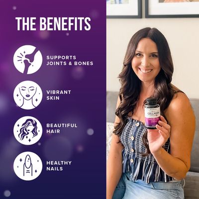 Multi Collagen Peptides Capsules for Women - Hydrolyzed Collagen for Women Pills with Types I II III V X Plus Vitamin C Hyaluronic Acid for Beautiful Hair Skin and Nails - 30 Servings
