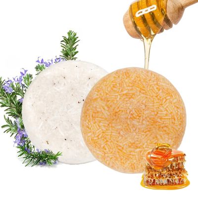 VERT 100 Natural Shampoo Bar for Hair 2 Pieces Solid Shampoo Soap for Treated Dry Damaged Hair Vegetarian Plant Essence Helps Stop Hair Loss and Promotes Healthy Hair Growth 4.2oz (Honey Rosemary)