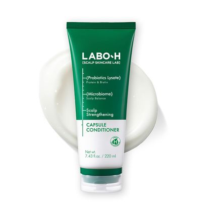 LABO-H Scalp Strengthening Capsule Conditioner for Hair Growth Anti-Loss Vegan Treatment with Vitamin C, Biotin, Caffeine and Rosemary Oil, Instant Softening Nourishing, Korean, 7.43 Fl. oz.