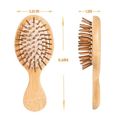 Sofmild Mini Travel Bamboo Hair Brush for WomenMenKids - Anti-Static Small Detangling Brush Glide Through Tangles with Ease