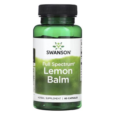Swanson Full Spectrum Lemon Balm Relaxation Sleep Support 500 Milligrams 60 Capsules